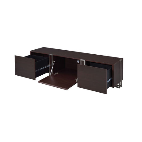 Cattoes - TV Stand - Dark Walnut & Nickel