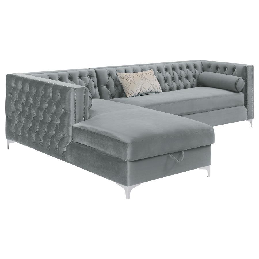 Bellaire - Upholstered Storage Chaise Sectional Sofa - Gray