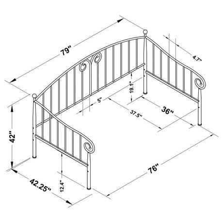 Grover - Metal Twin Daybed - Black