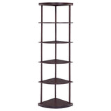 Bonwick - 5-Shelf Corner Bookshelf - Cappuccino