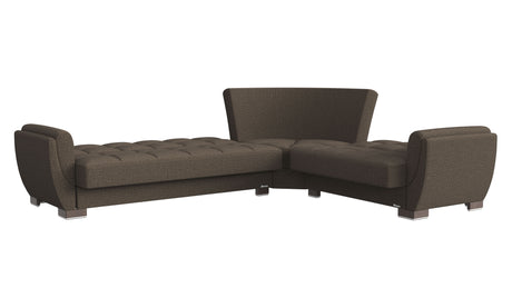 Ottomanson Armada Air - Convertible Sectional With Storage - Gray Brown