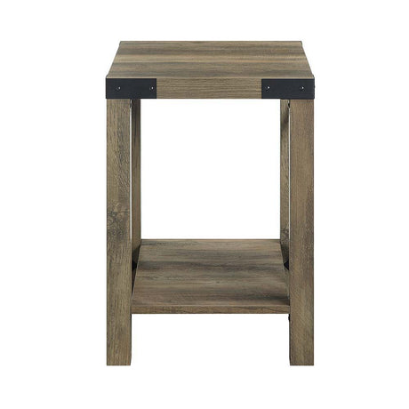 Abiram - End Table - Rustic Oak Finish