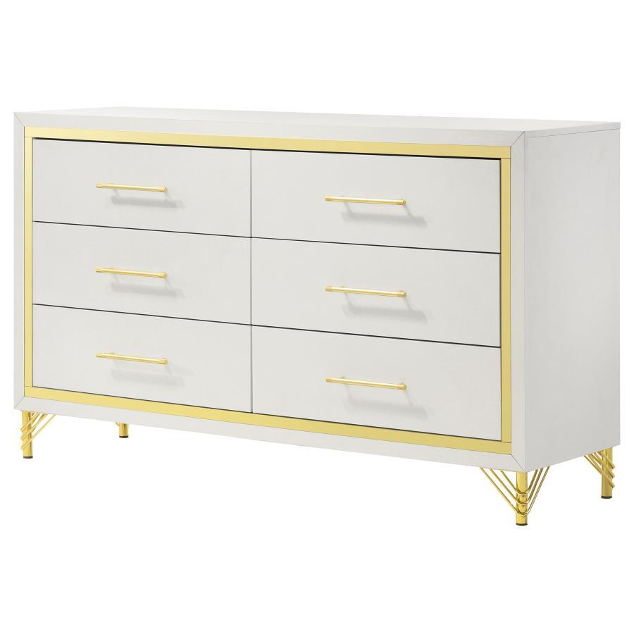 Lucia - 6-Drawer Dresser - White