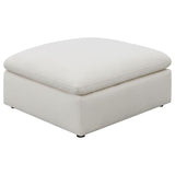 Hobson - Square Upholstered Ottoman - Ivory