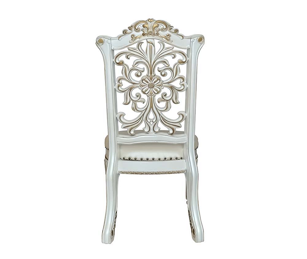 Vendom - Side Chair (Set of 2) - PU & Antique Pearl Finish - 48"