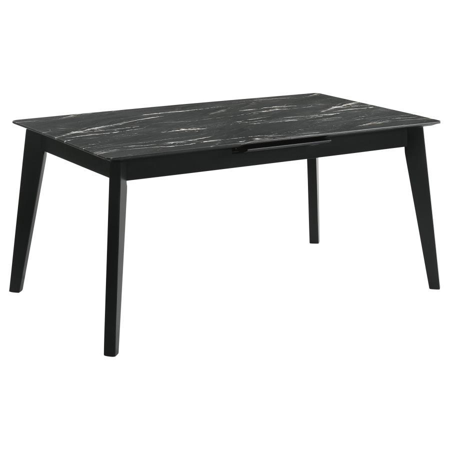 Crestmont - Extension Dining Table Faux Marble - Black