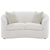 Rainn - Boucle Upholstered Sloped Arm Loveseat - Latte