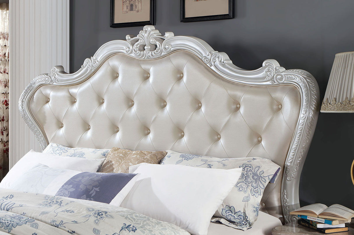 Rosalind - California King Bed - Pearl White