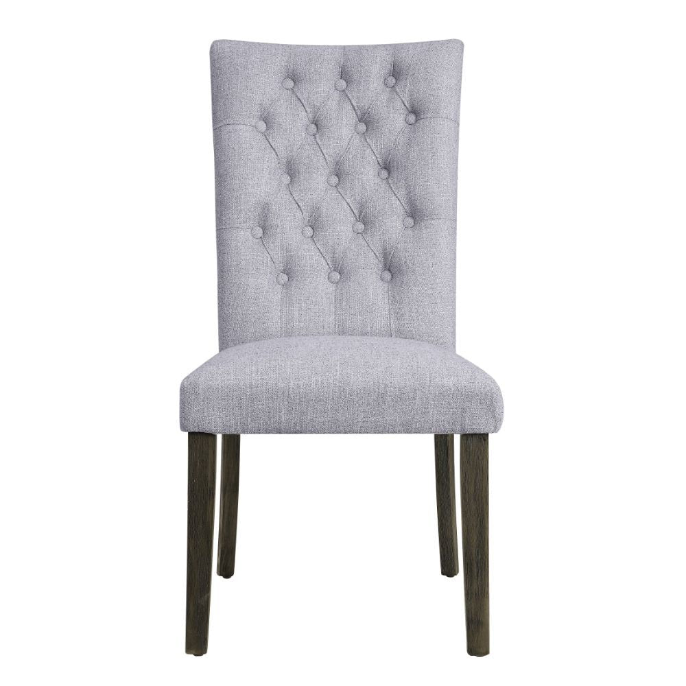 Merel - Side Chair (Set of 2) - Gray Linen & Gray Oak