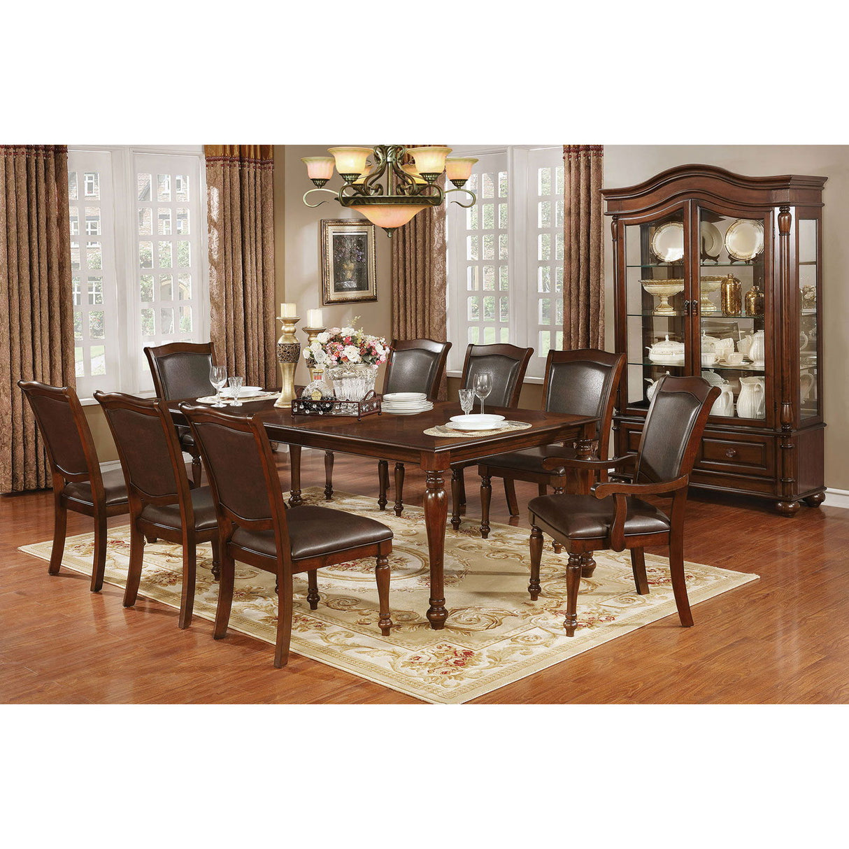 Sylvana - Dining Table - Brown Cherry / Espresso