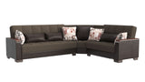 Ottomanson Armada X - Convertible Sectional With Storage - Gray Brown & Dark Brown