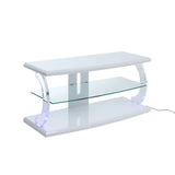 Aileen - TV Stand - White & Clear Glass