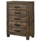 Woodmont - 5-Drawer Bedroom Chest - Rustic Golden Brown