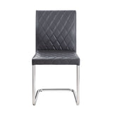 Ansonia - Side Chair (Set of 2) - Gray PU & Chrome