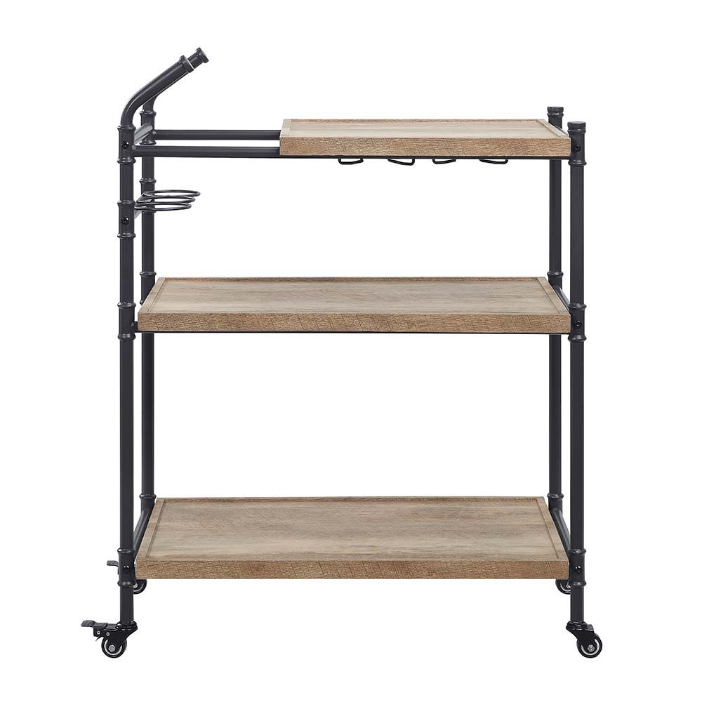 Brantley - Serving Cart - Oak & Sandy Black Finish