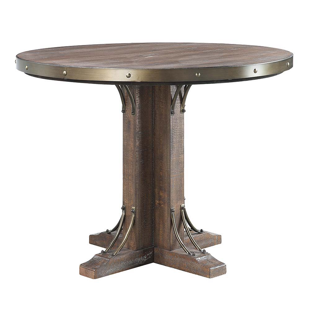 Raphaela - Counter Height Table - Weathered Cherry Finish