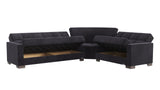 Ottomanson Armada - Convertible Sectional With Storage - Velvet Black