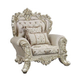 Danae - Chair - Fabric, Champagne & Gold Finish