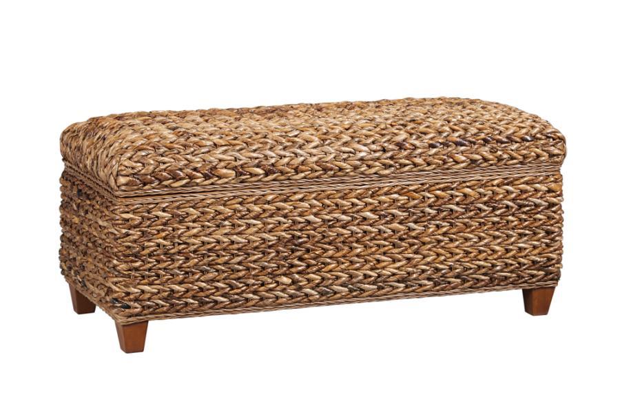 Laughton - Hand-Woven Banana Leaf Storage Trunk - Amber